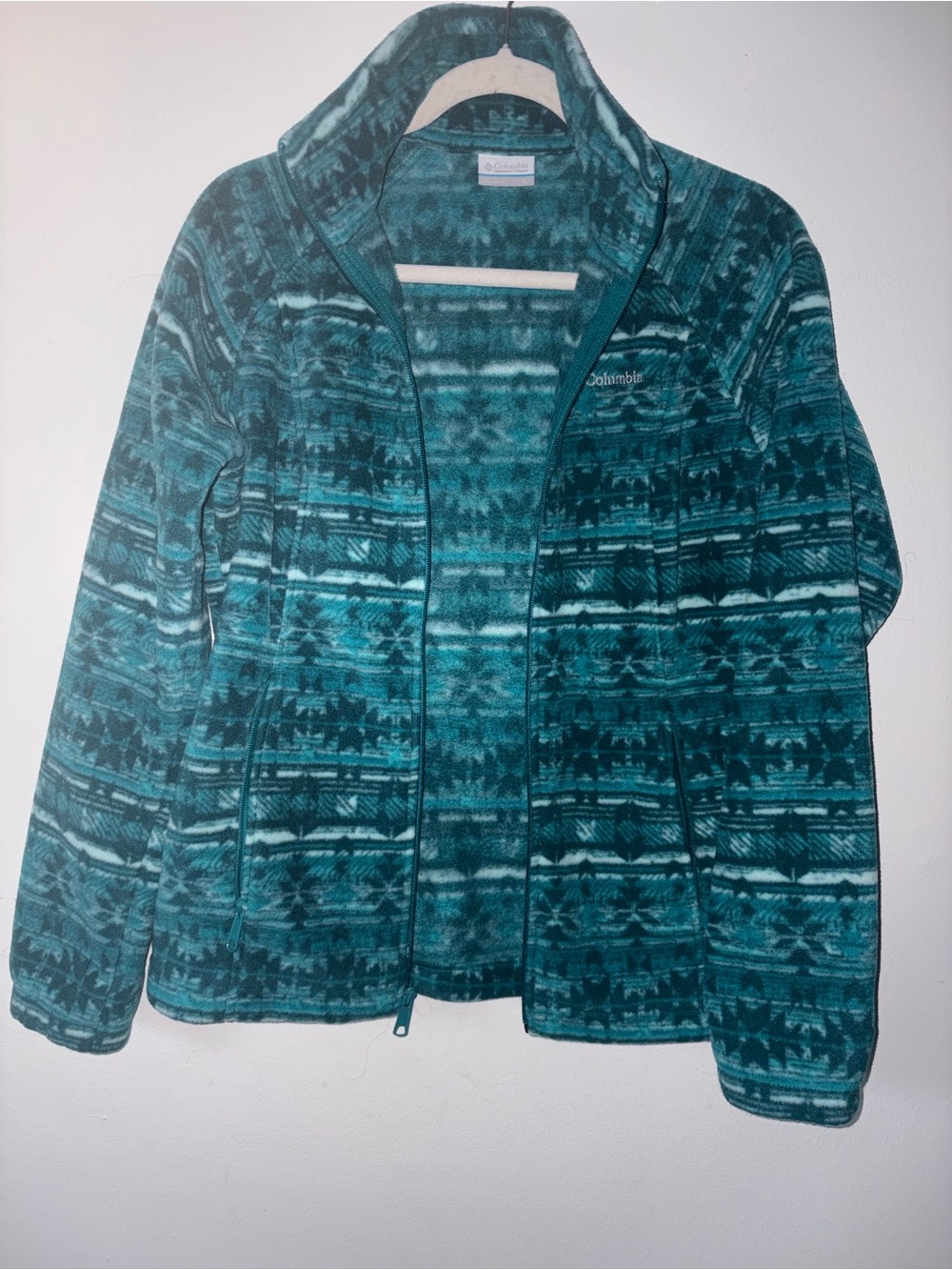 Columbia Teal Zip-Up Fleece Jacket